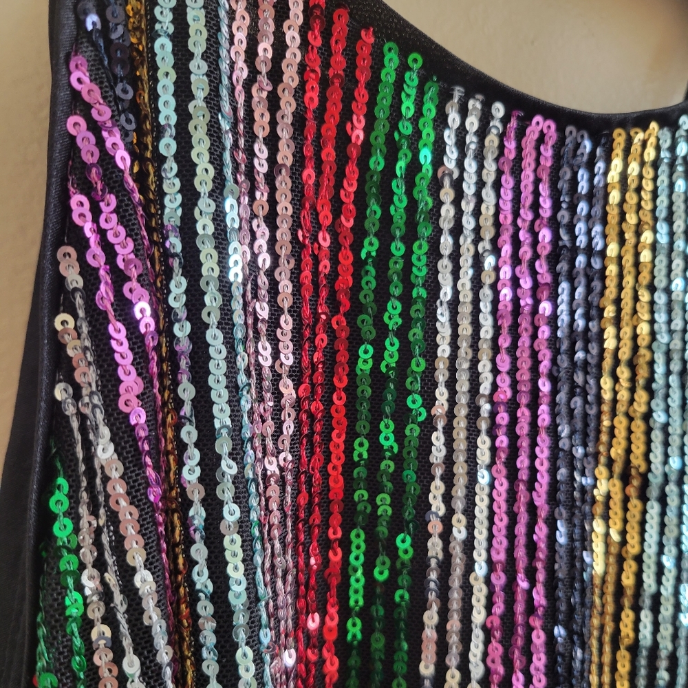 INC International Concepts | Sequin Sexy Tank Top Blouse Large NWOT - Picture 3 of 8